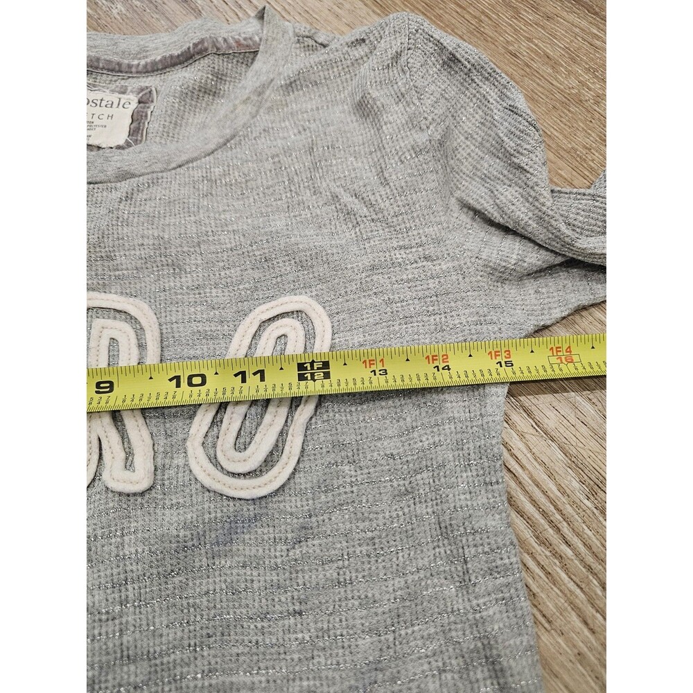 Aeropostale Women's Vtg Y2K Thermal Knit 3/4 Sleeve T-Shirt Metallic Size Large - Picture 4 of 7
